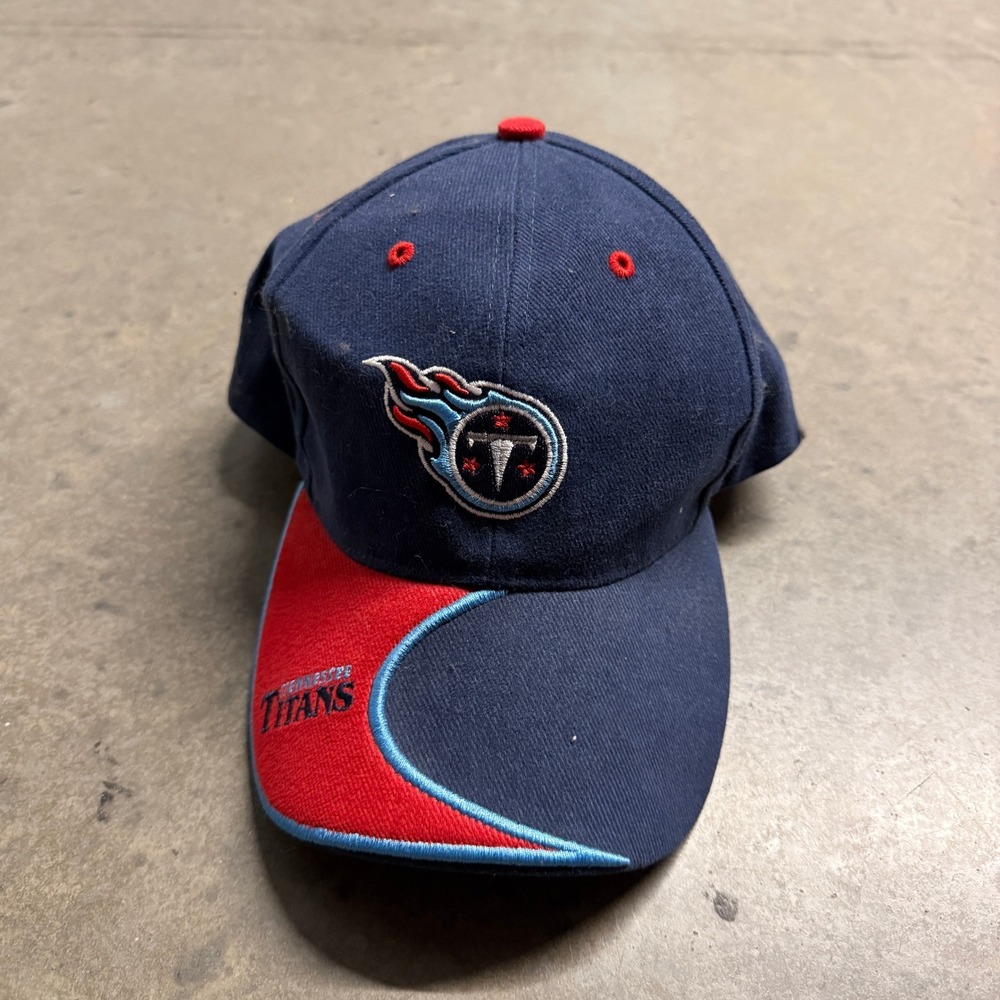 Tennessee Titans NFL Hat Navy Blue Red Twins Enterprise Inc Adjustable Cap Mens